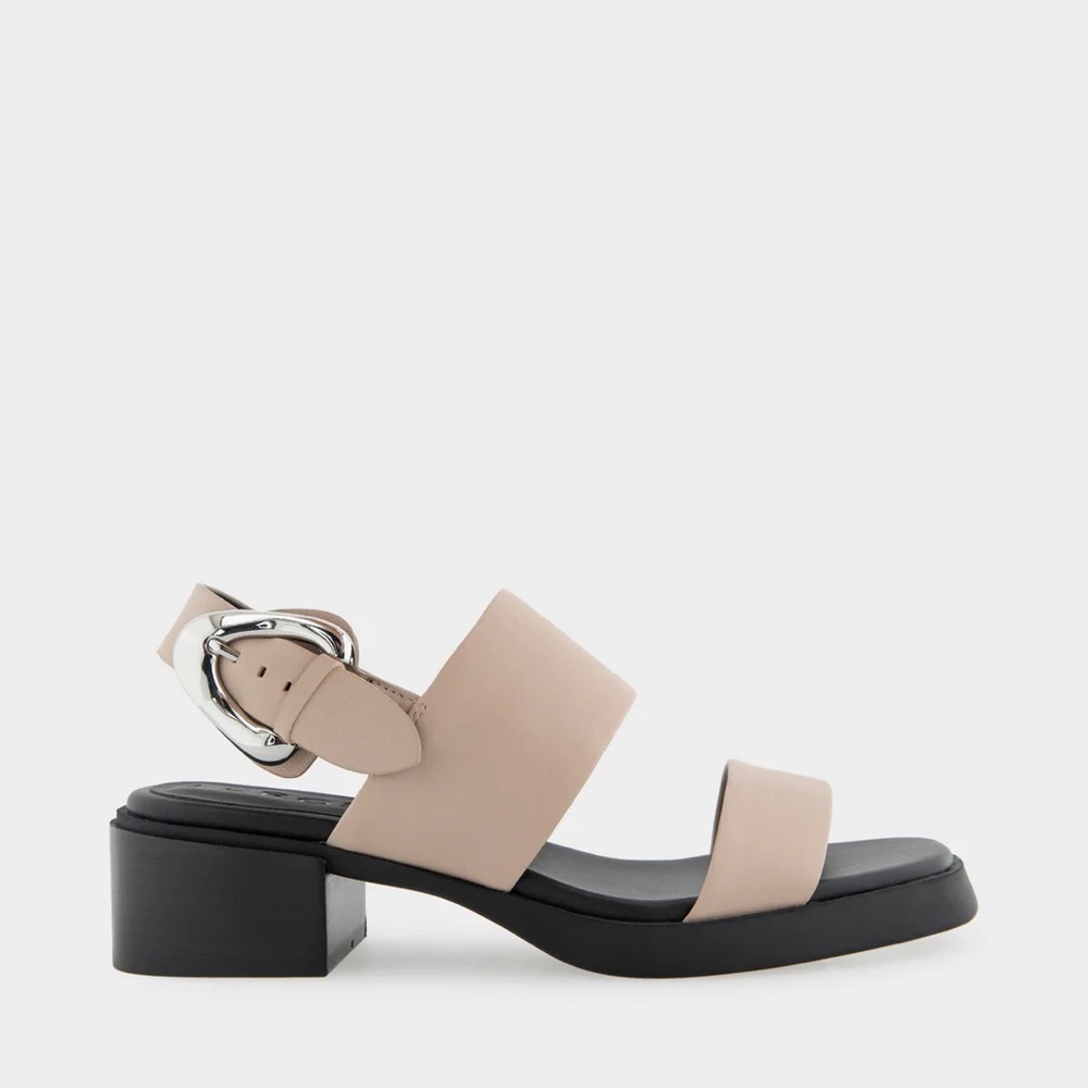 AEROSOLES Dantay Stone Leather Sandals with Buckle